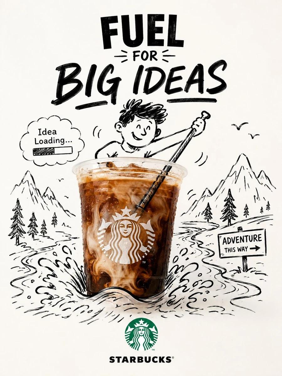 Innovative mixed-media brand campaign poster, vertical format, premium mi...