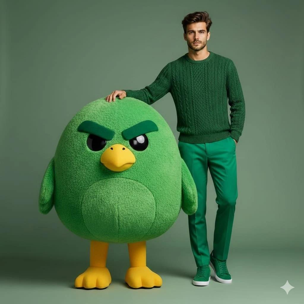 High-end studio fashion portrait of a handsome male model standing beside...