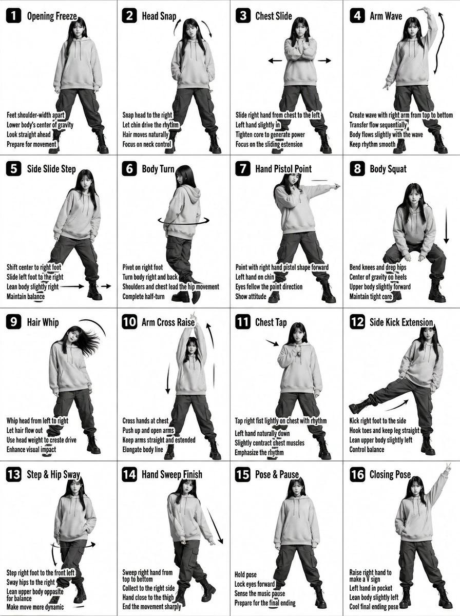 GPT Image 2 PROMPT: Transform the input image into a stylized K-pop dance...