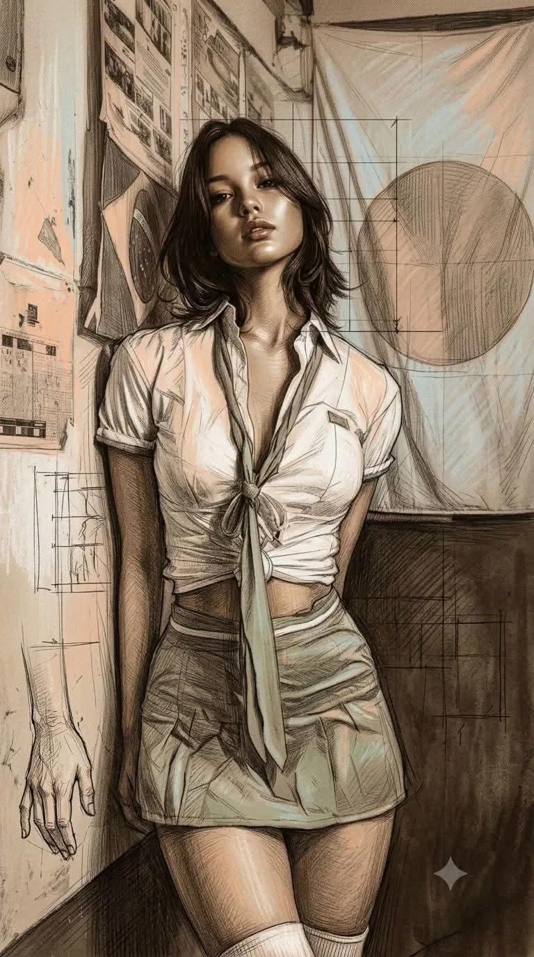 Subject and Pose: Create an illustration that is 100% faithful to the att...