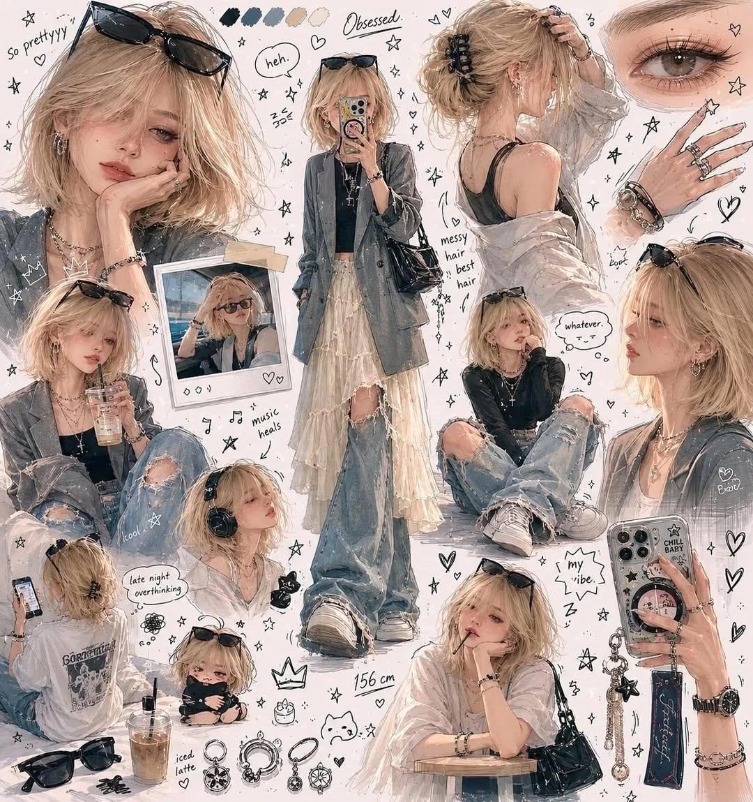 Draw me as if an obsessed fan artist filled an entire sketchbook page - m...