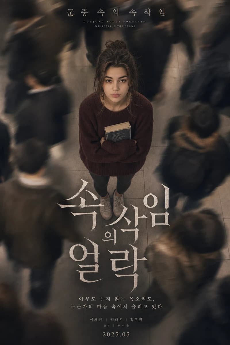 A melancholic Korean psychological drama poster featuring a beautiful you...