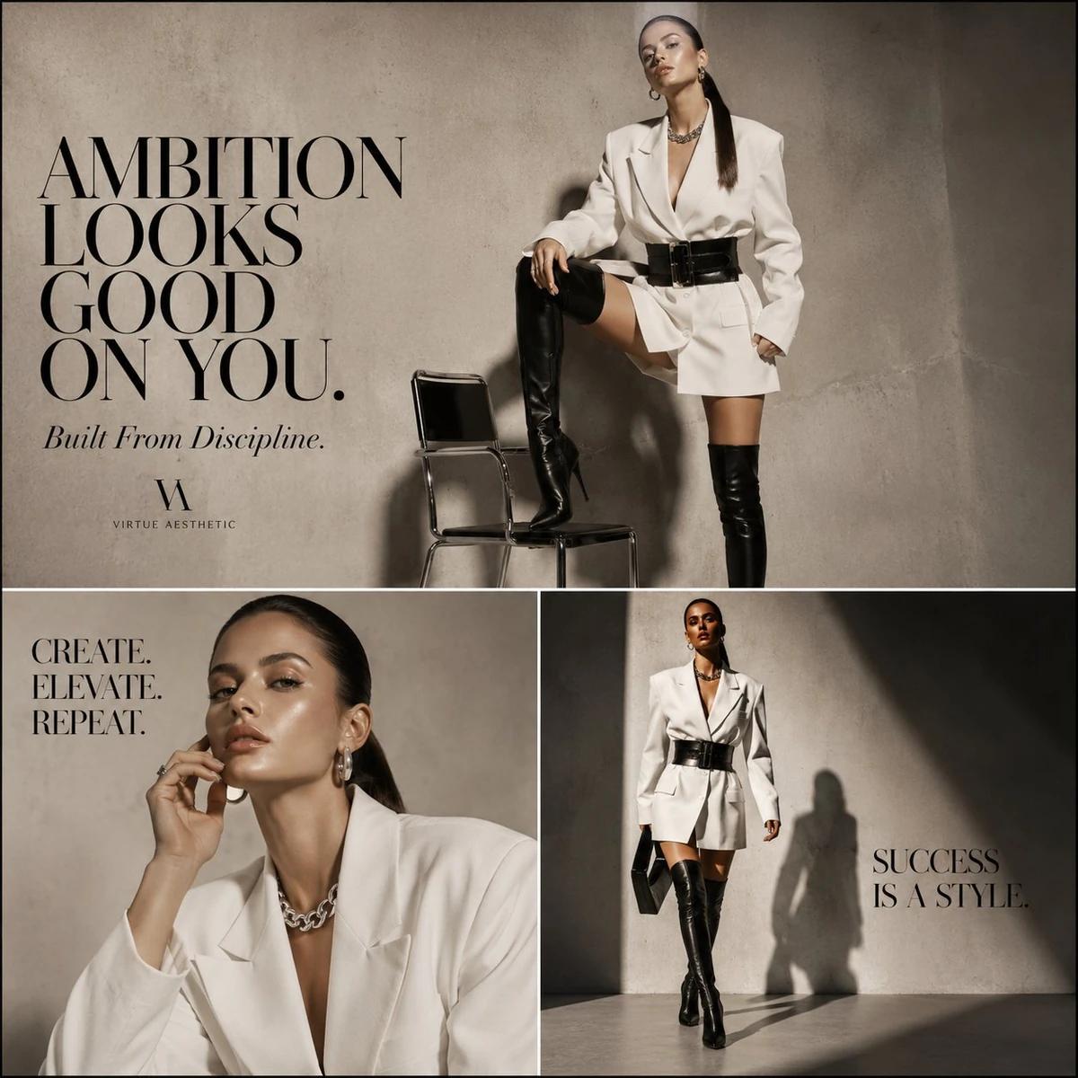 Ultra-luxury editorial collage inspired by modern Milan fashion magazines...