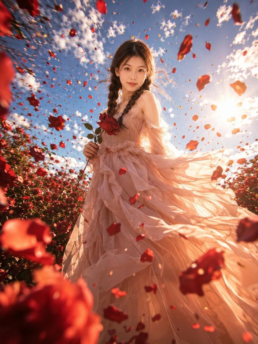Turning a storm of rose petals into a cinematic dream