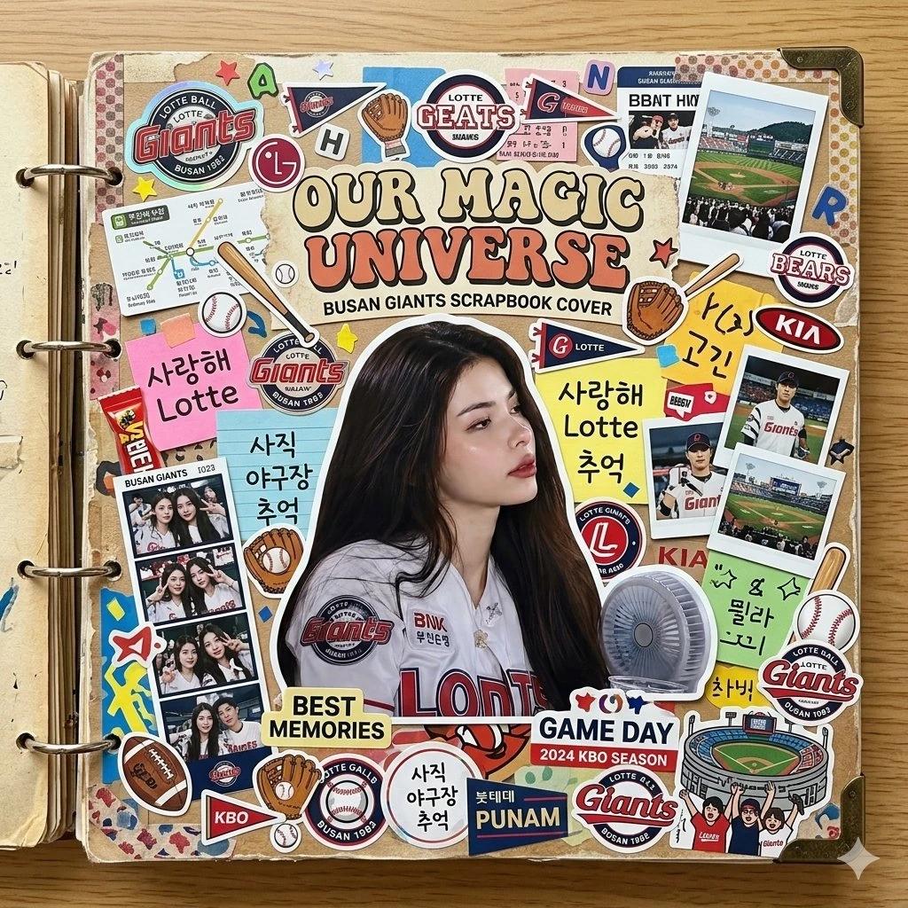 Transform the uploaded photo into Sticker Collage Scrapbook Cover Effect....