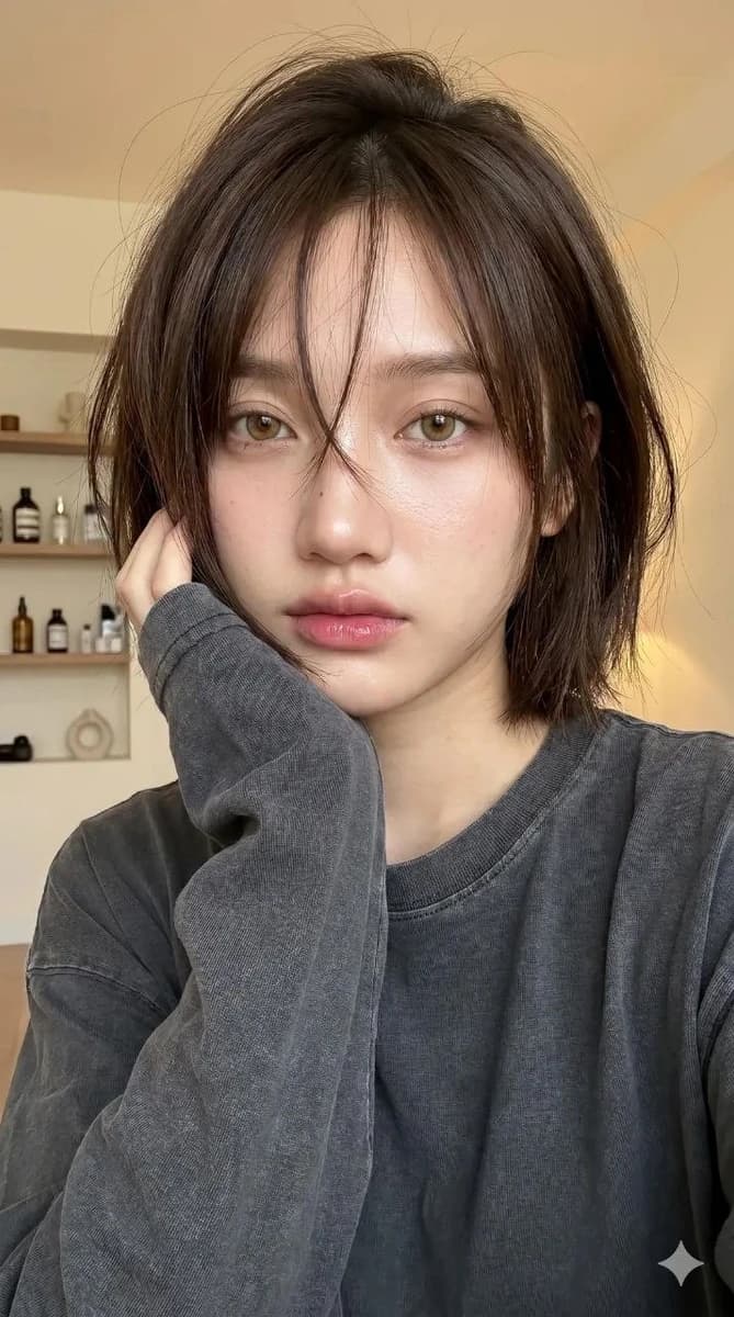 A hyper-realistic close-up portrait of a young woman (use my face) with w...