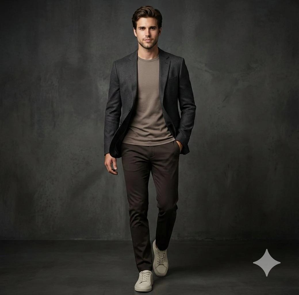 Ultra-realistic studio portrait of a man matching the reference face exac...