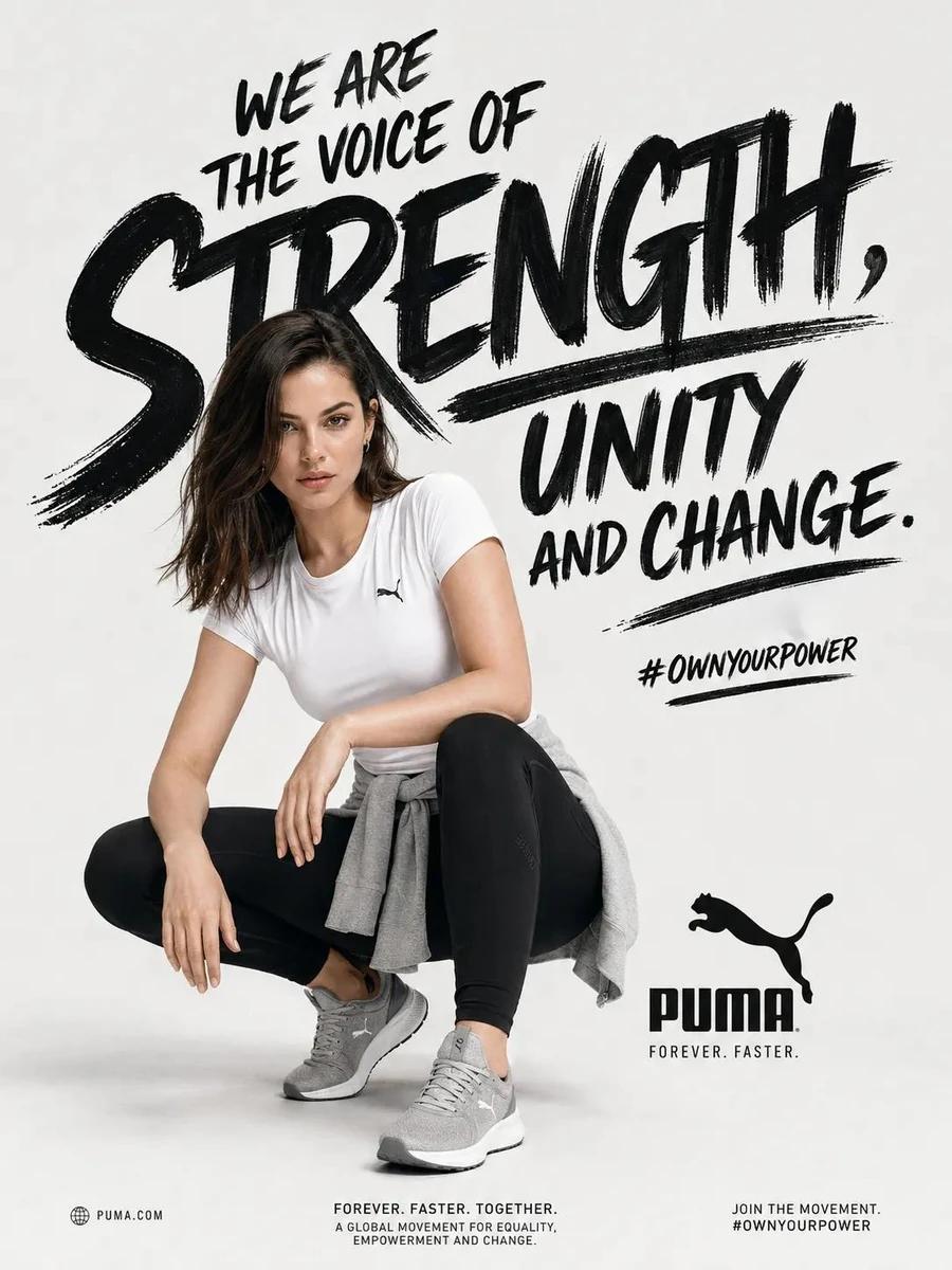 Ultra realistic modern sports fashion advertisement poster, confident you...