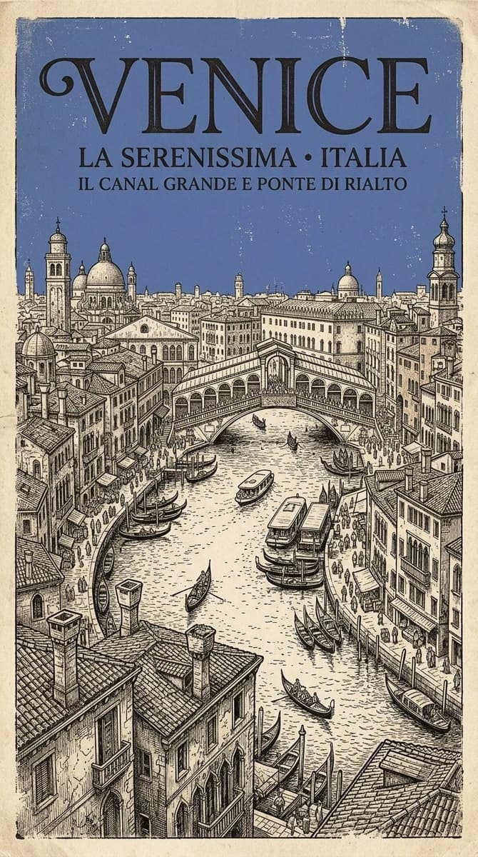 Style should combine vintage 1950s–1960s travel posters, old geography-bo...