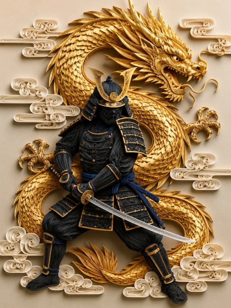 art_style_description": { "type": "3D Paper Quilling Art / Paper Filigree...