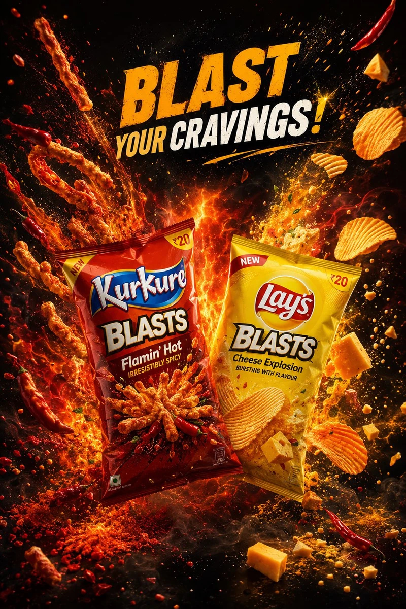 Fiery snack explosion poster