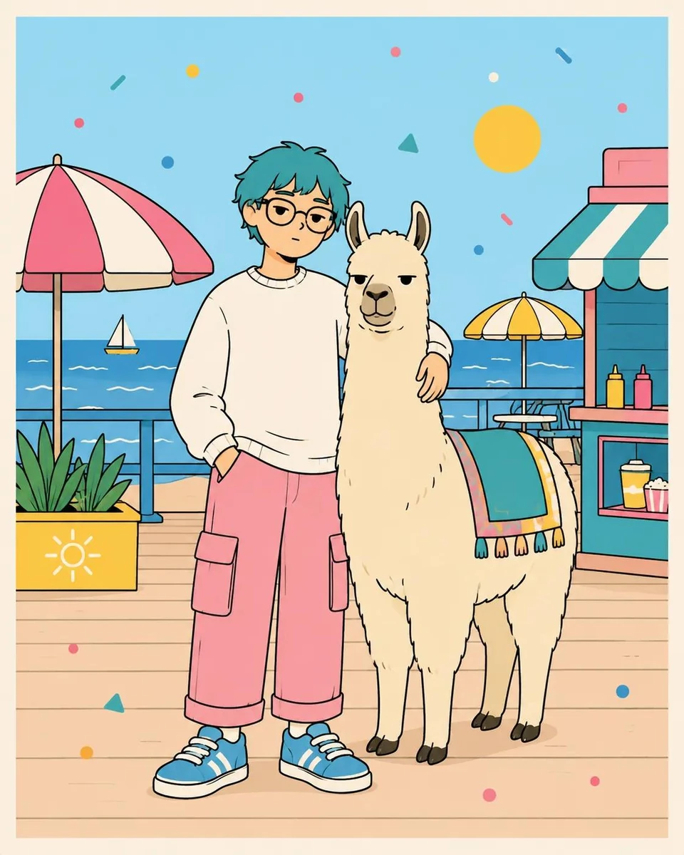Cute minimalist pastel doodle illustration