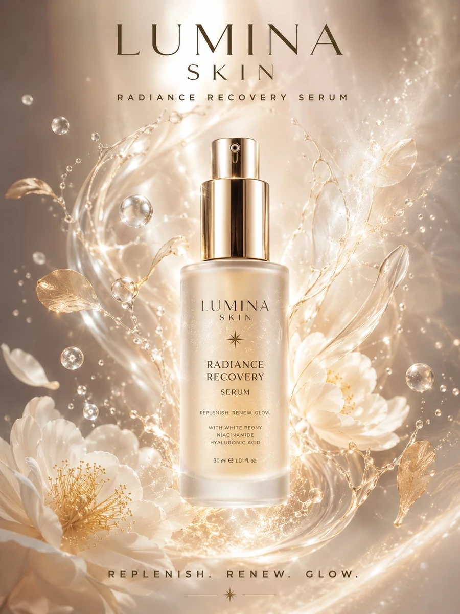 Luxury skincare product poster