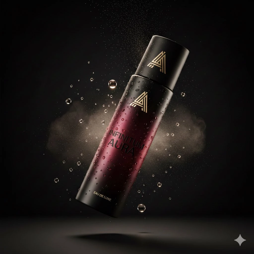 Crimson body spray product render